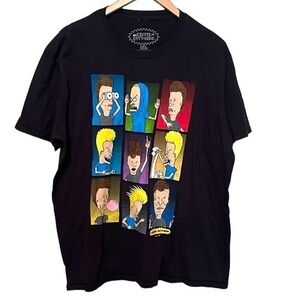 Beavis & Butthead T Shirt Black Mens Size XL 100% Cotton
